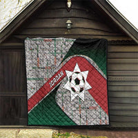 Jordan Football Quilt Jordanian National Flag Colors Retro Glitch Art
