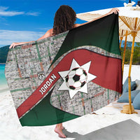 Jordan Football Sarong Jordanian National Flag Colors Retro Glitch Art