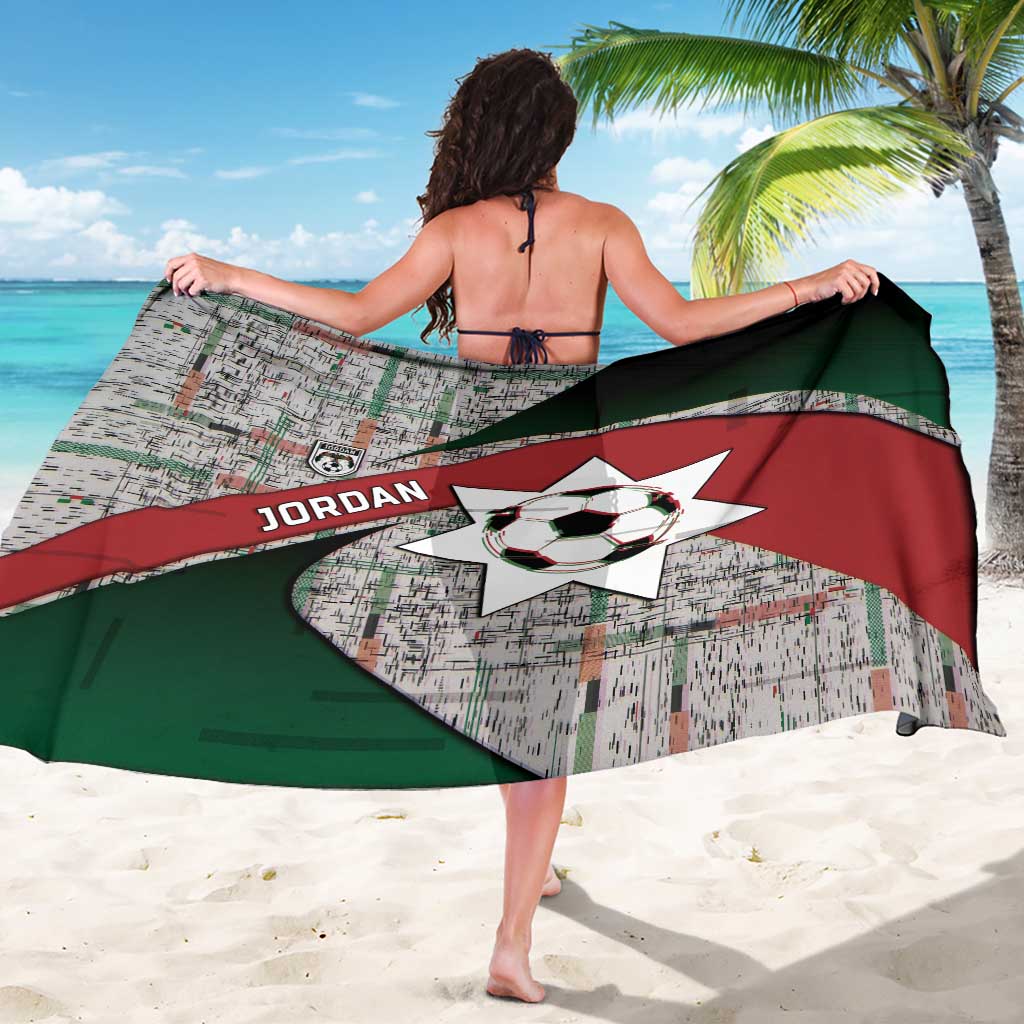 Jordan Football Sarong Jordanian National Flag Colors Retro Glitch Art