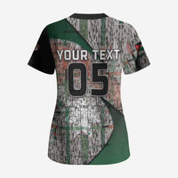 Custom Jordan Football Scrub Top Jordanian National Flag Colors Retro Glitch Art
