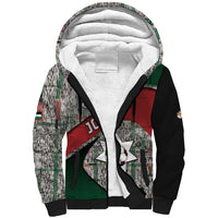 Custom Jordan Football Sherpa Hoodie Jordanian National Flag Colors Retro Glitch Art