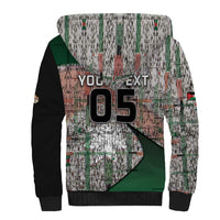 Custom Jordan Football Sherpa Hoodie Jordanian National Flag Colors Retro Glitch Art