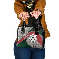 Jordan Football Shoulder Handbag Jordanian National Flag Colors Retro Glitch Art