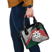 Jordan Football Shoulder Handbag Jordanian National Flag Colors Retro Glitch Art