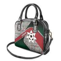 Jordan Football Shoulder Handbag Jordanian National Flag Colors Retro Glitch Art