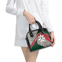 Jordan Football Shoulder Handbag Jordanian National Flag Colors Retro Glitch Art