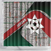 Jordan Football Shower Curtain Jordanian National Flag Colors Retro Glitch Art