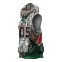 Custom Jordan Football Sleeveless Hoodie Jordanian National Flag Colors Retro Glitch Art