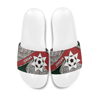 Jordan Football Slide Sandals Jordanian National Flag Colors Retro Glitch Art
