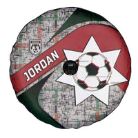 Jordan Football Spare Tire Cover Jordanian National Flag Colors Retro Glitch Art