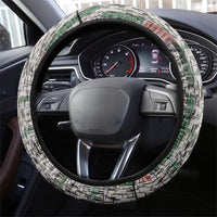 Jordan Football Steering Wheel Cover Jordanian National Flag Colors Retro Glitch Art