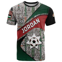 Custom Jordan Football T Shirt Jordanian National Flag Colors Retro Glitch Art