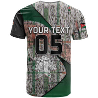 Custom Jordan Football T Shirt Jordanian National Flag Colors Retro Glitch Art