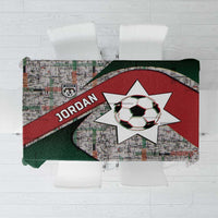 Jordan Football Tablecloth Jordanian National Flag Colors Retro Glitch Art