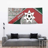 Jordan Football Tapestry Jordanian National Flag Colors Retro Glitch Art