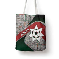 Jordan Football Tote Bag Jordanian National Flag Colors Retro Glitch Art