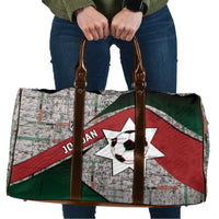 Jordan Football Travel Bag Jordanian National Flag Colors Retro Glitch Art