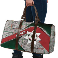 Jordan Football Travel Bag Jordanian National Flag Colors Retro Glitch Art