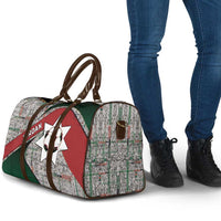 Jordan Football Travel Bag Jordanian National Flag Colors Retro Glitch Art