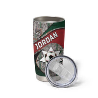 Custom Jordan Football Tumbler Cup Jordanian National Flag Colors Retro Glitch Art