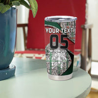 Custom Jordan Football Tumbler Cup Jordanian National Flag Colors Retro Glitch Art