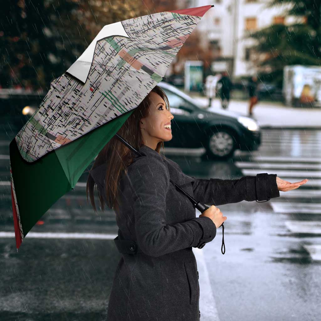 Jordan Football Umbrella Jordanian National Flag Colors Retro Glitch Art