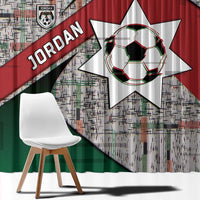 Jordan Football Window Curtain Jordanian National Flag Colors Retro Glitch Art