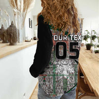 Custom Jordan Football Women Casual Shirt Jordanian National Flag Colors Retro Glitch Art