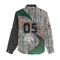 Custom Jordan Football Women Casual Shirt Jordanian National Flag Colors Retro Glitch Art