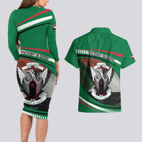Sudan Couples Matching Long Sleeve Bodycon Dress and Hawaiian Shirt Victory Is Ours - Wonder Print Shop