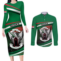 Sudan Couples Matching Long Sleeve Bodycon Dress and Long Sleeve Button Shirt Victory Is Ours - Wonder Print Shop