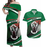 Sudan Couples Matching Off Shoulder Maxi Dress and Hawaiian Shirt Victory Is Ours - Wonder Print Shop