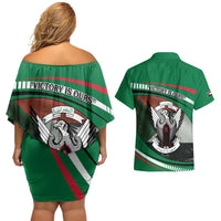 Sudan Couples Matching Off Shoulder Short Dress and Hawaiian Shirt Victory Is Ours - Wonder Print Shop