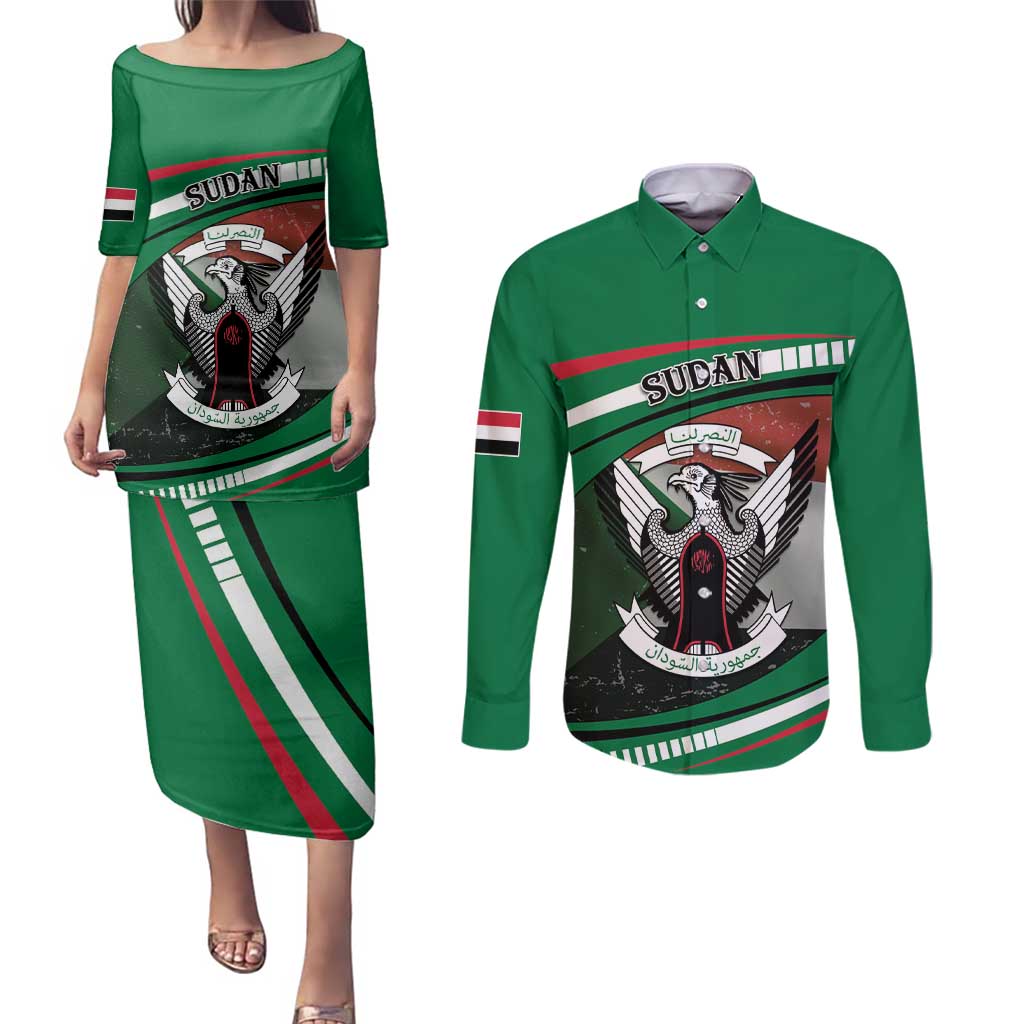 Sudan Couples Matching Puletasi and Long Sleeve Button Shirt Victory Is Ours - Wonder Print Shop