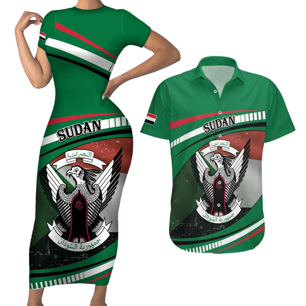 Sudan Couples Matching Short Sleeve Bodycon Dress and Hawaiian Shirt Victory Is Ours - Wonder Print Shop