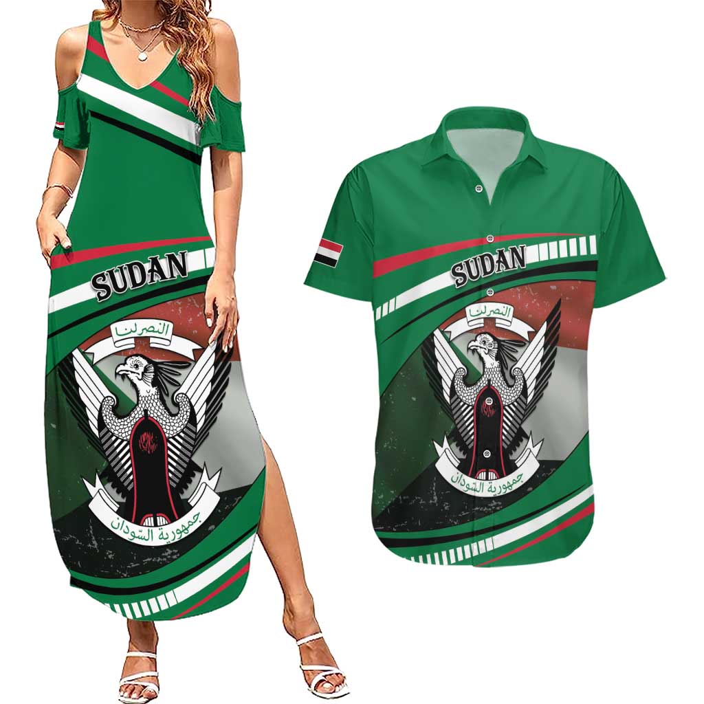 Sudan Couples Matching Summer Maxi Dress and Hawaiian Shirt Victory Is Ours - Wonder Print Shop