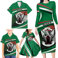 Sudan Family Matching Long Sleeve Bodycon Dress and Hawaiian Shirt Victory Is Ours - Wonder Print Shop