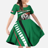 Sudan Family Matching Off The Shoulder Long Sleeve Dress and Hawaiian Shirt Victory Is Ours - Wonder Print Shop