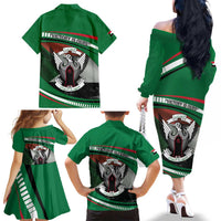 Sudan Family Matching Off The Shoulder Long Sleeve Dress and Hawaiian Shirt Victory Is Ours - Wonder Print Shop