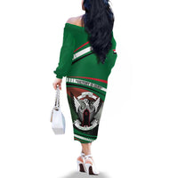 Sudan Family Matching Off The Shoulder Long Sleeve Dress and Hawaiian Shirt Victory Is Ours - Wonder Print Shop