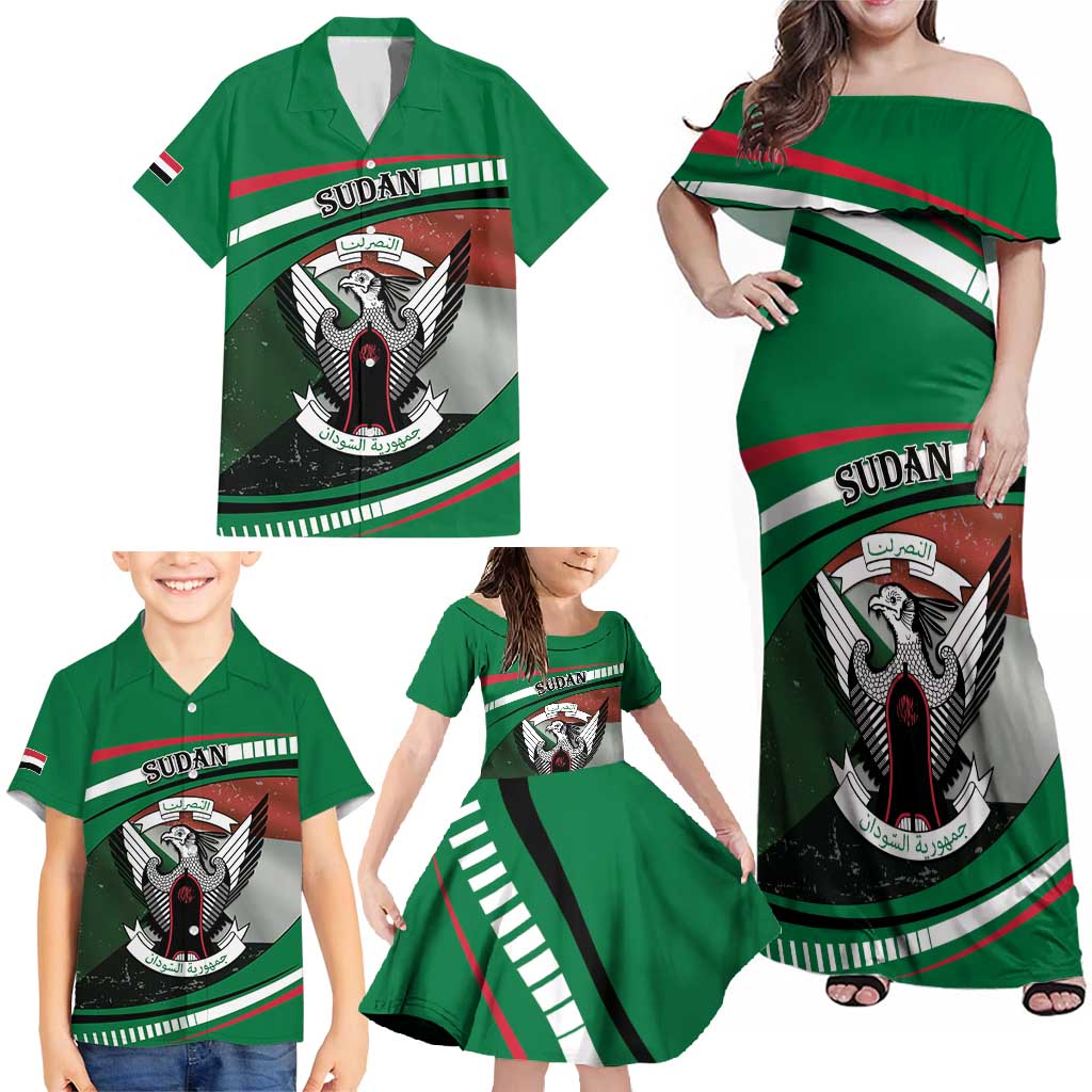 Sudan Family Matching Off Shoulder Maxi Dress and Hawaiian Shirt Victory Is Ours - Wonder Print Shop