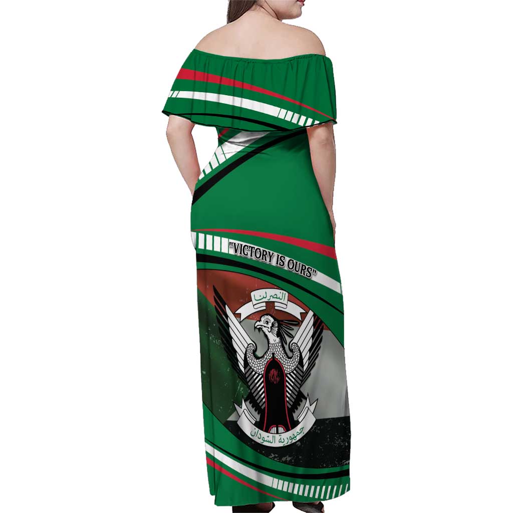 Sudan Family Matching Off Shoulder Maxi Dress and Hawaiian Shirt Victory Is Ours - Wonder Print Shop