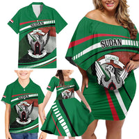 Sudan Family Matching Off Shoulder Short Dress and Hawaiian Shirt Victory Is Ours - Wonder Print Shop