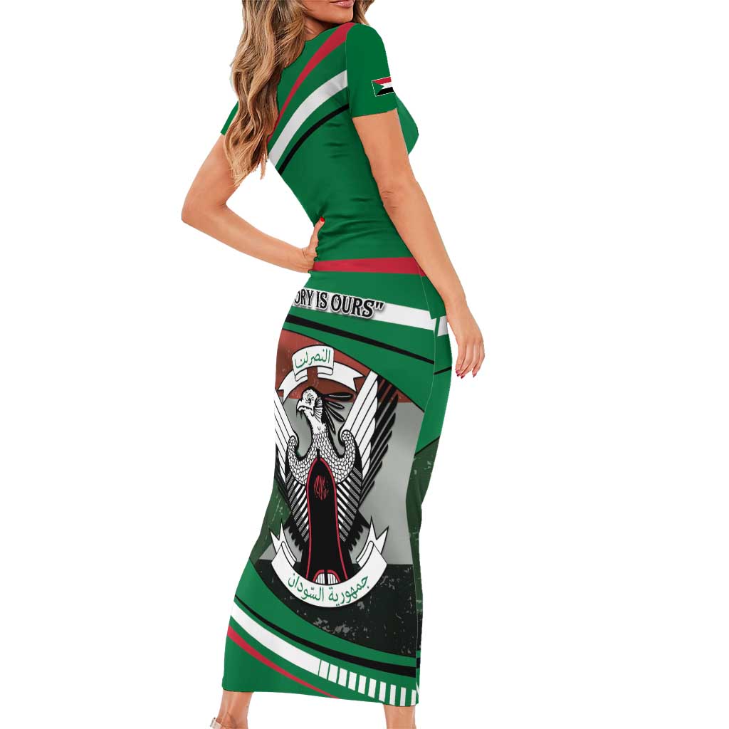 Sudan Family Matching Short Sleeve Bodycon Dress and Hawaiian Shirt Victory Is Ours - Wonder Print Shop