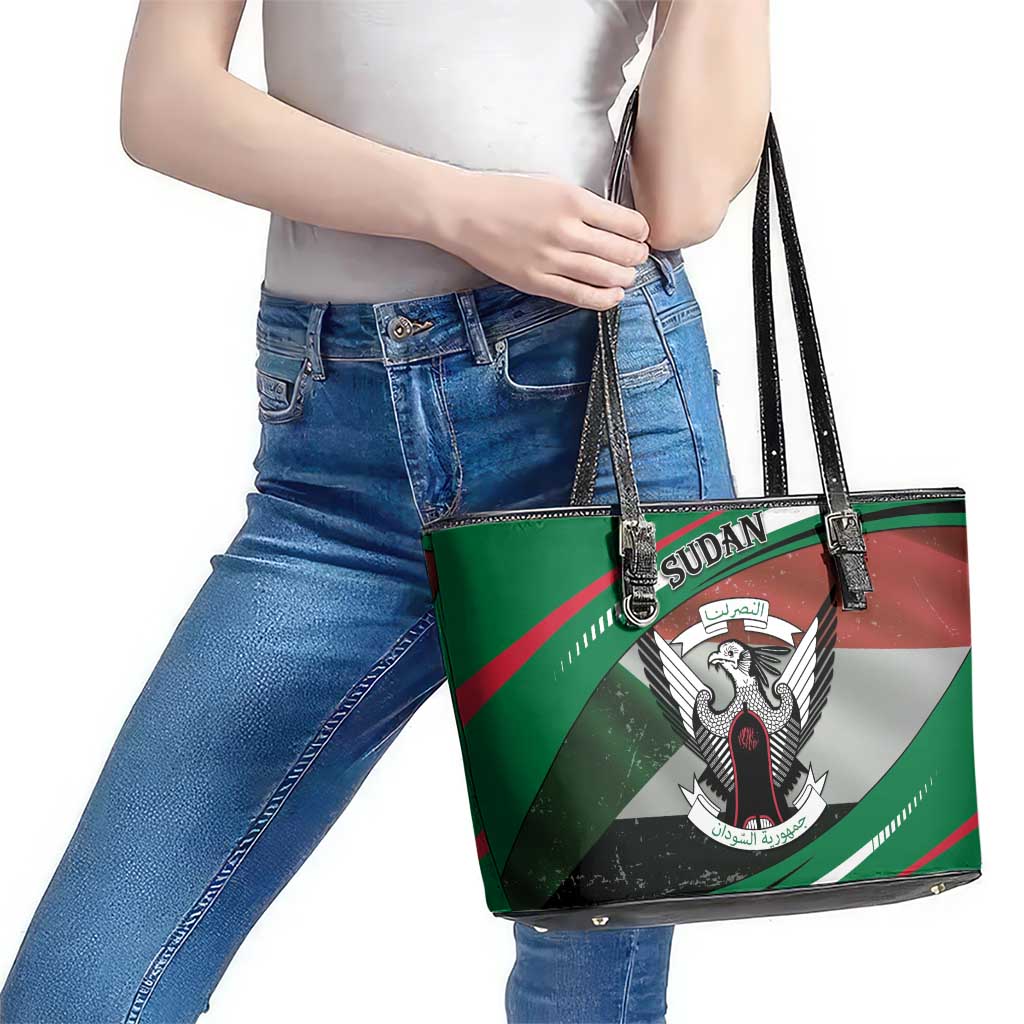 Sudan Leather Tote Bag Victory Is Ours - Wonder Print Shop