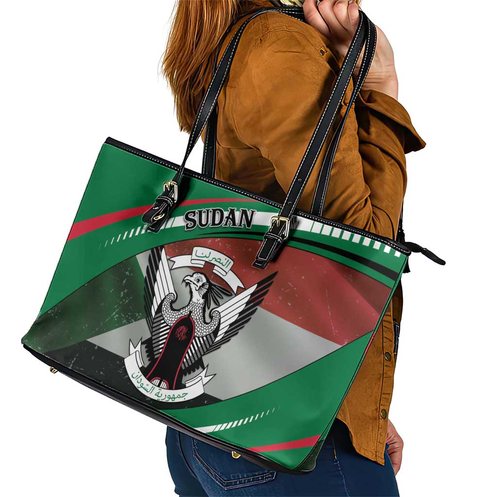 Sudan Leather Tote Bag Victory Is Ours - Wonder Print Shop