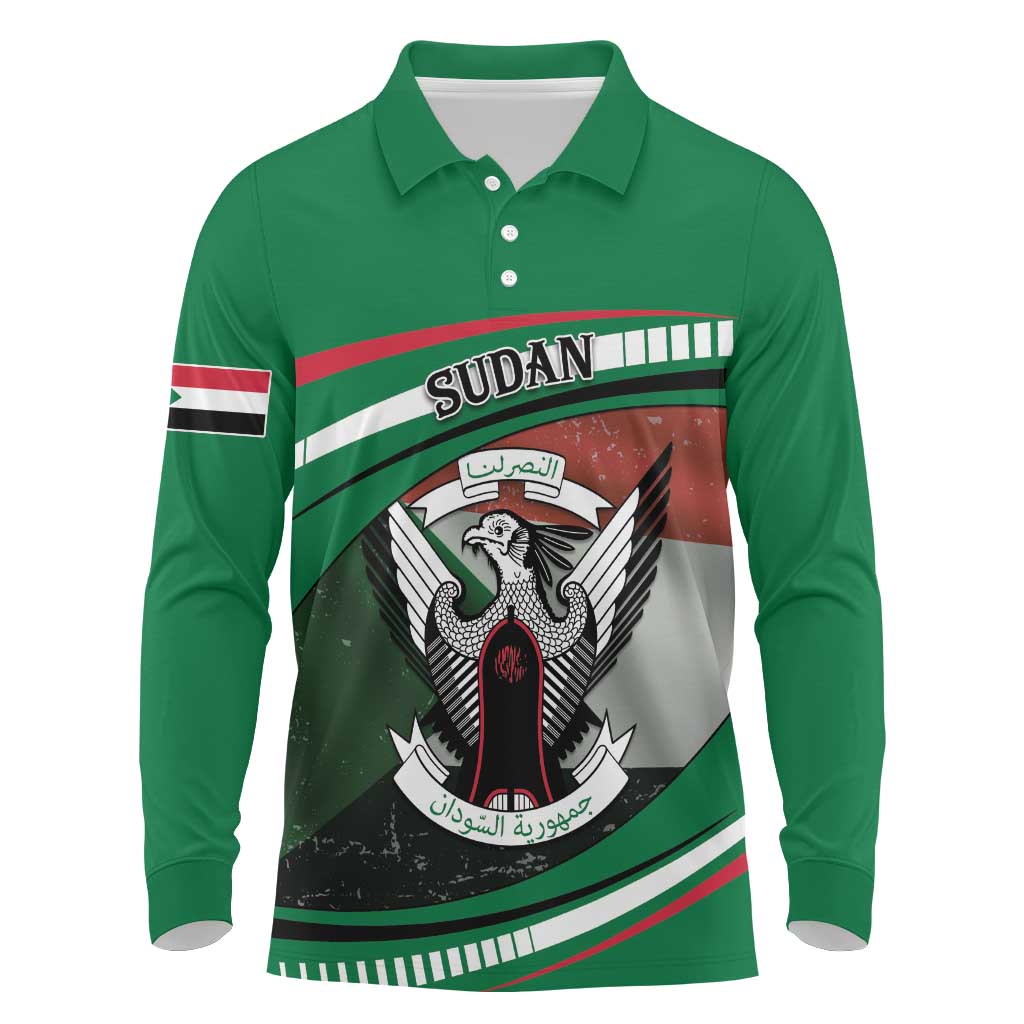 Sudan Long Sleeve Polo Shirt Victory Is Ours - Wonder Print Shop