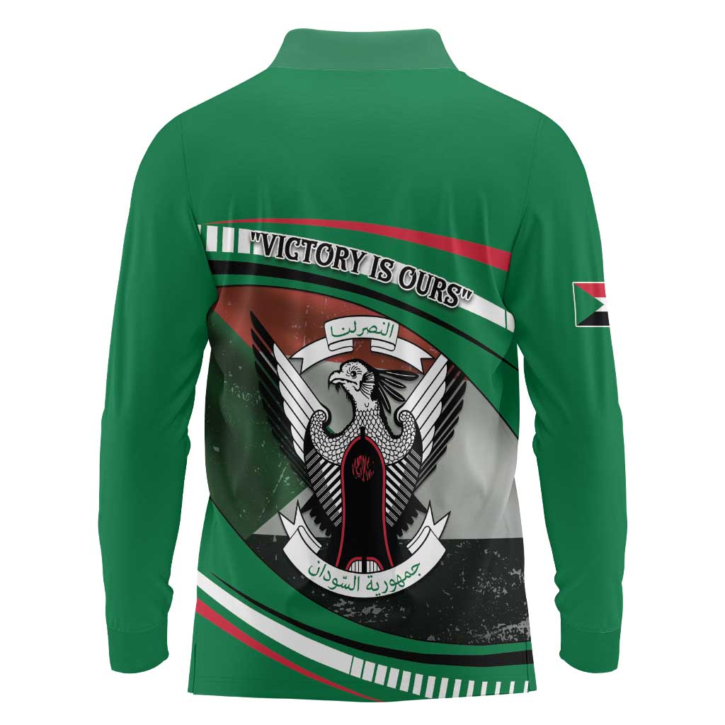 Sudan Long Sleeve Polo Shirt Victory Is Ours - Wonder Print Shop
