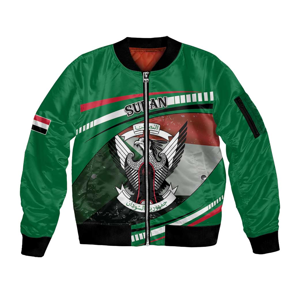 Sudan Sleeve Zip Bomber Jacket Victory Is Ours - Wonder Print Shop