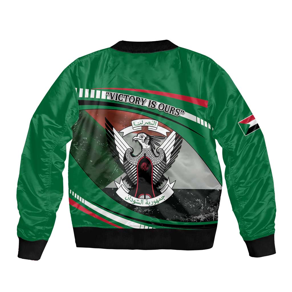 Sudan Sleeve Zip Bomber Jacket Victory Is Ours - Wonder Print Shop